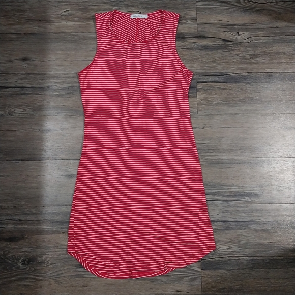 Another Love Stripe T-shirt Casual Dress Size Small Womens Red Dress Backless - Picture 3 of 10